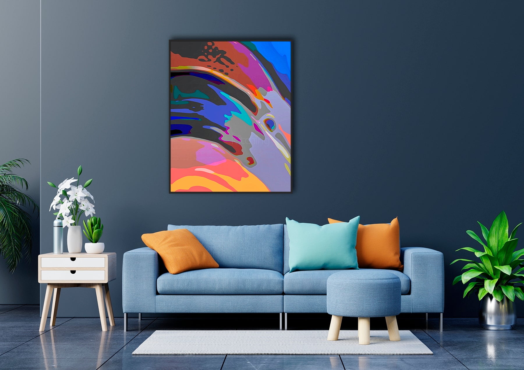 Waterfall's edge - Large giclee art canvas
